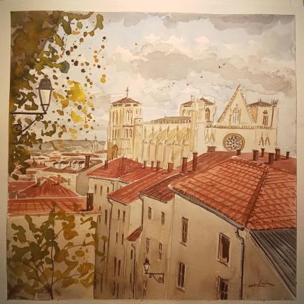 Peinture Toits par De León Lévi Marcelo | Tableau Figuratif Aquarelle Urbain
