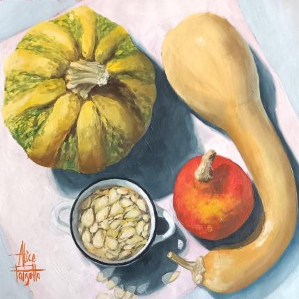 Painting Tre zucche by Parisotto Alice | Painting Figurative Oil