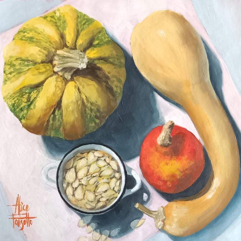 Gemälde Tre zucche von Parisotto Alice | Gemälde Figurativ Öl