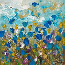 Painting Bleuets by Amblard Florence | Painting Figurative Acrylic Nature