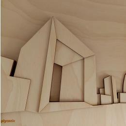 Painting Grande Arche by Plyconic | Painting Impressionism Wood Architecture, Pop icons