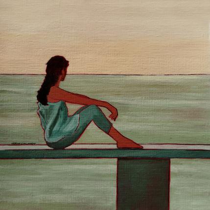 Peinture Pénélope à Porto Cervo... par Gallardo Serge | Tableau Figuratif Acrylique Scènes de vie