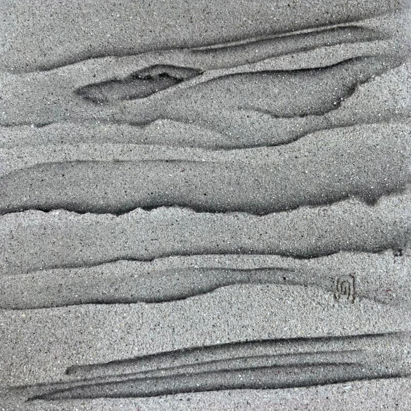 Painting Carré d'un été à Nice 1 by CMalou | Painting Subject matter Minimalist Sand