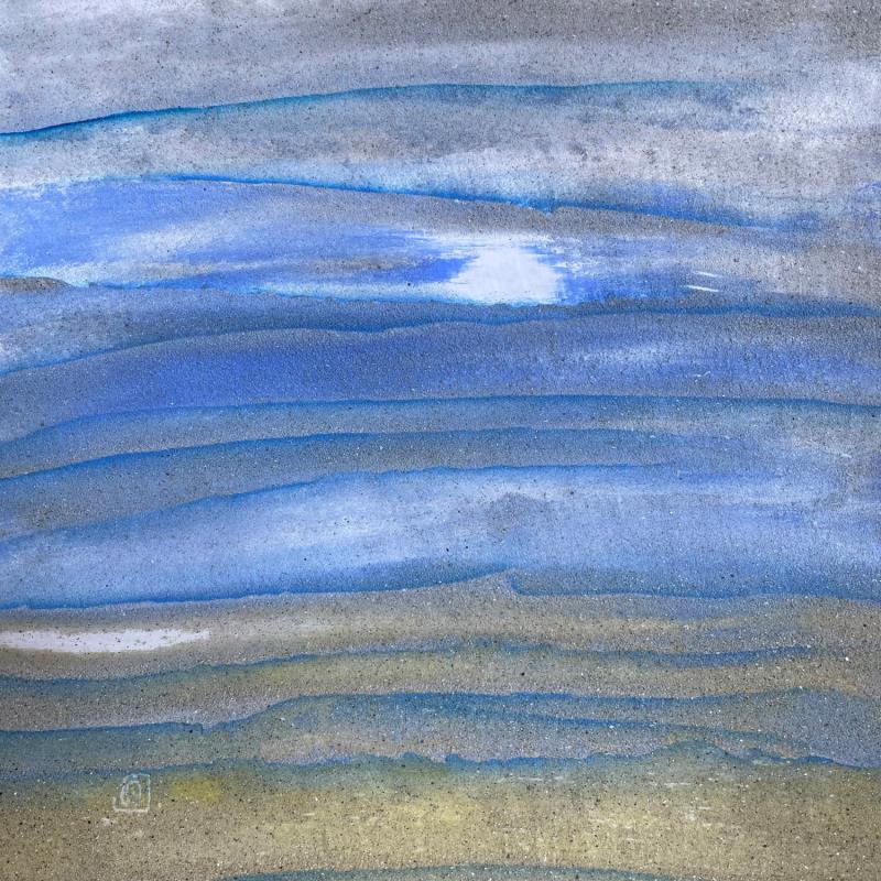 Peinture Carré Rencontre 4 par CMalou | Tableau Matiérisme Minimaliste Sable