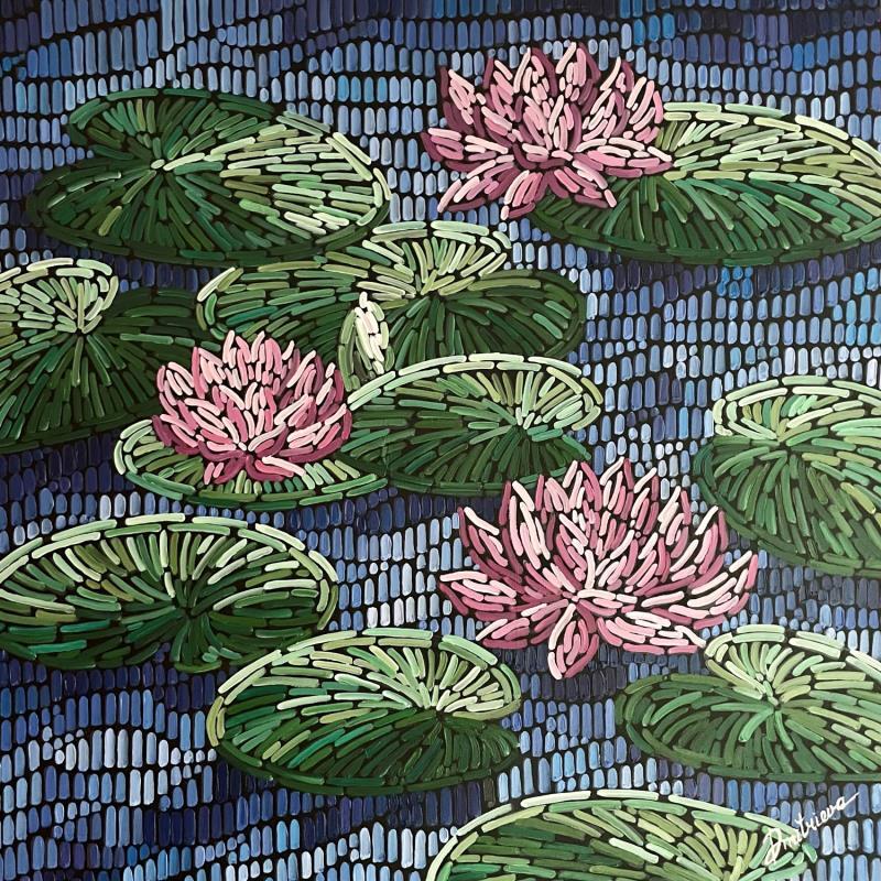 Pintura Nymphéas  por Dmitrieva Daria | Pintura Impressionism Marine Naturaleza Acrílico