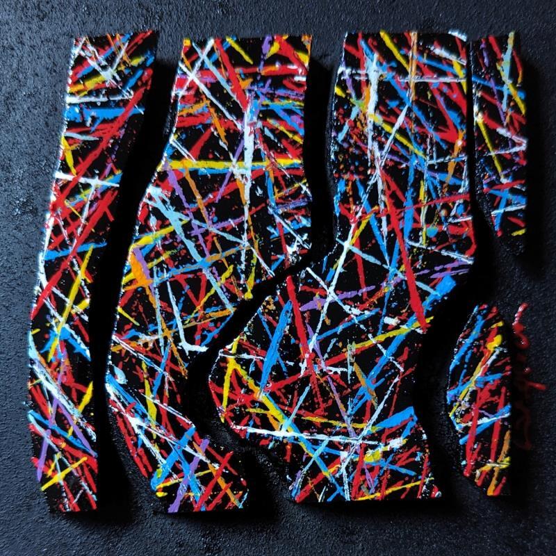 Pintura Bc4 oblique multicolor por Langeron Luc | Pintura Tema Madera Acrílico Resina