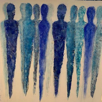 Peinture Les fées magiques azuréennes par Rocco Sophie | Tableau Art Singulier Acrylique, Collage, Sable Minimaliste