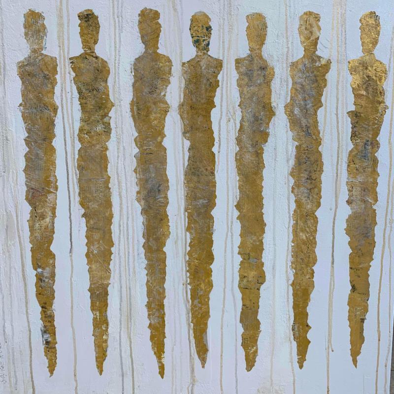 Peinture Ostia antica par Rocco Sophie | Tableau Art Singulier Minimaliste Acrylique Collage Sable