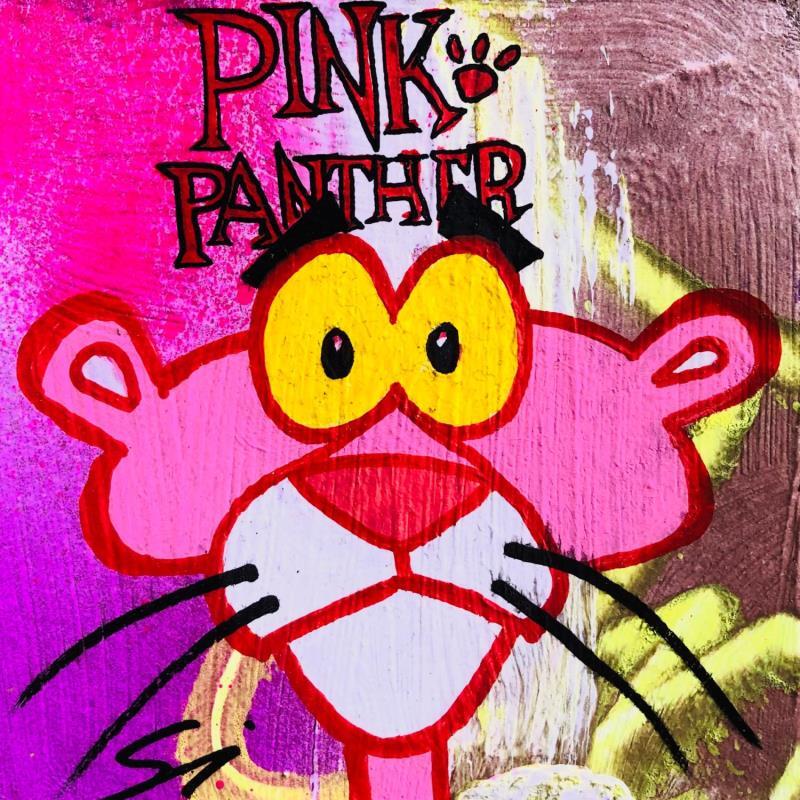 Peinture Pink panther par Mestres Sergi | Tableau Pop-art Icones Pop Graffiti Acrylique
