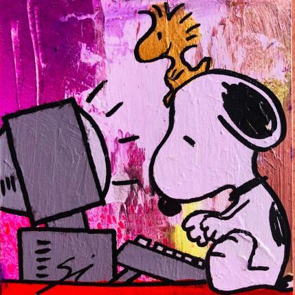 Painting Learning with snoopy by Mestres Sergi | Painting Pop-art Acrylic, Graffiti Pop icons