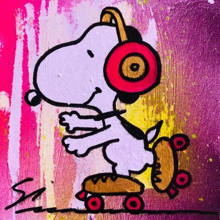 Painting Snoopy roller by Mestres Sergi | Painting Pop-art Acrylic, Graffiti Pop icons