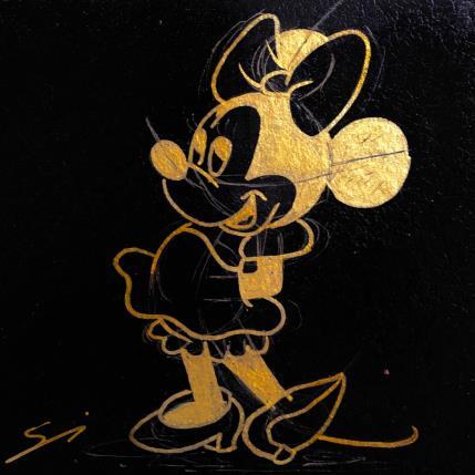 Painting Minnie gold by Mestres Sergi | Painting Pop-art Acrylic, Graffiti Pop icons