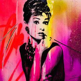 Painting Audrey’s at Tiffanys by Mestres Sergi | Painting Pop-art Acrylic, Graffiti Pop icons