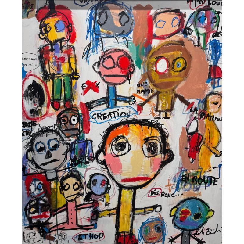 Peinture Création par Zaïdi Larbi | Tableau Art Singulier Acrylique Posca Pastel