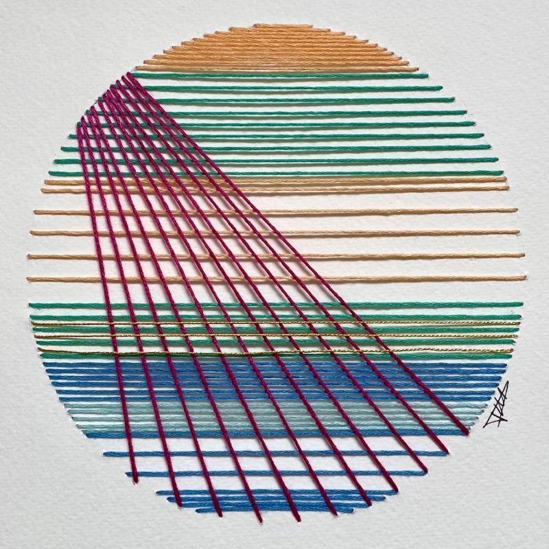 Peinture Filichroma 45 par Pinsard Marine | Tableau Matiérisme Minimaliste Textile