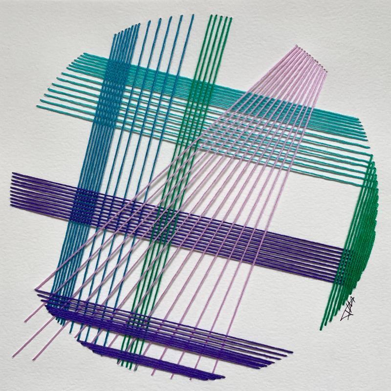 Peinture Filichroma 48 par Pinsard Marine | Tableau Matiérisme Minimaliste Textile