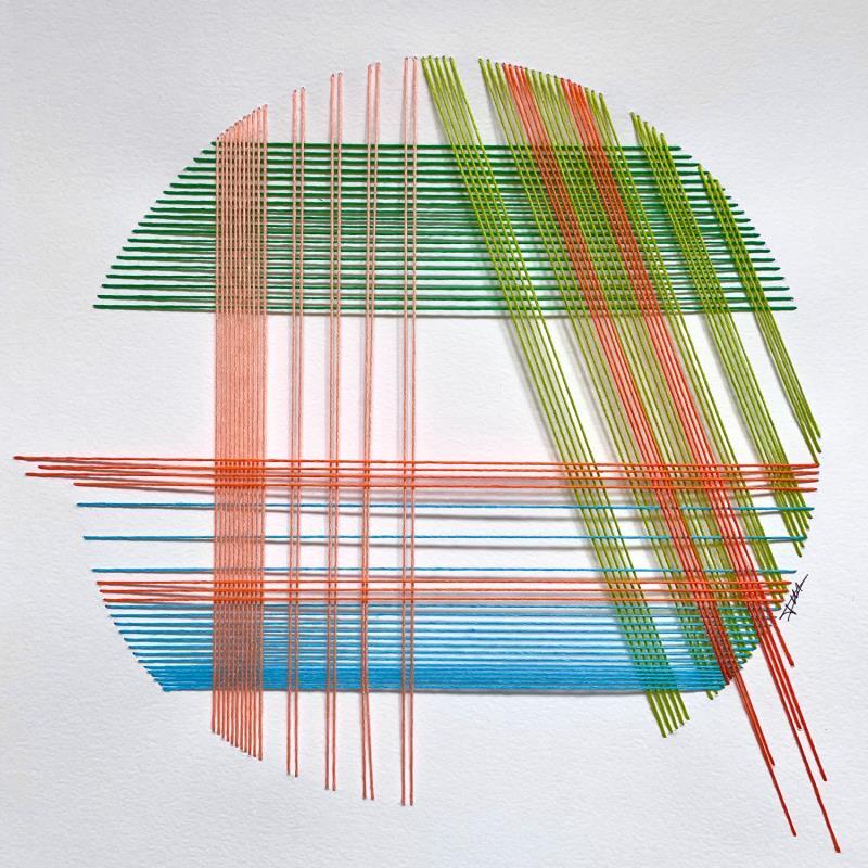 Peinture Filichroma 51 par Pinsard Marine | Tableau Matiérisme Minimaliste Textile