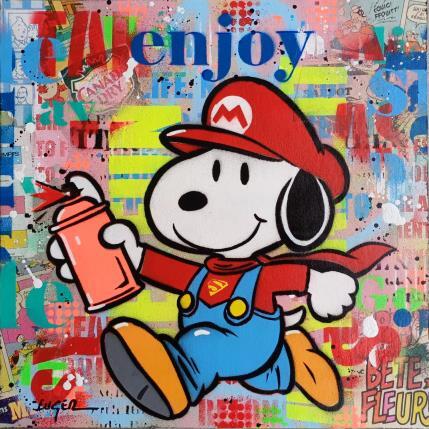 Peinture ENJOY par Euger Philippe | Tableau Pop-art Acrylique, Carton, Collage Icones Pop