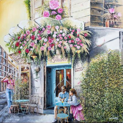 Peinture FLEUR par Rodriguez Rio Martin | Tableau Impressionnisme Huile Urbain