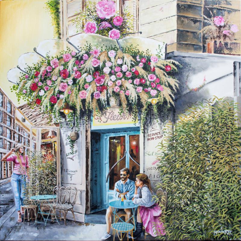 Peinture FLEUR par Rodriguez Rio Martin | Tableau Impressionnisme Urbain Huile