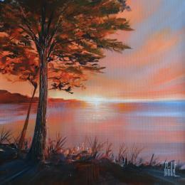Painting Couchant sur les Calanques by Guillet Jerome | Painting