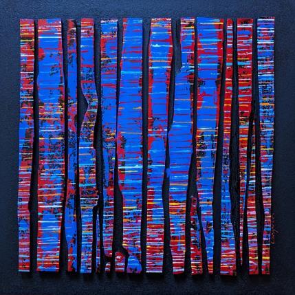 Painting Bc16 street fine rouge bleu by Langeron Luc | Painting Subject matter Acrylic, Resin, Wood
