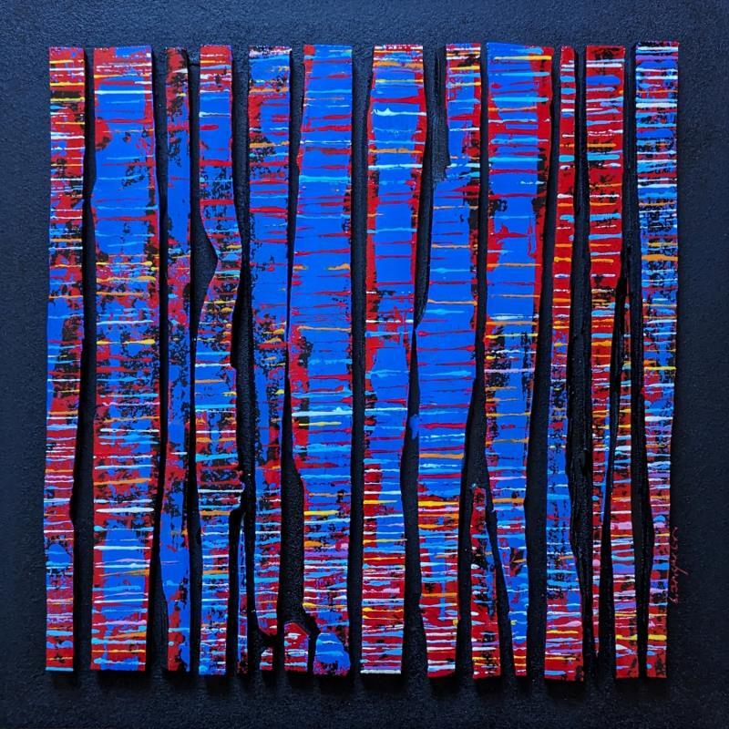 Painting Bc16 street fine rouge bleu by Langeron Luc | Painting Subject matter Wood Acrylic Resin