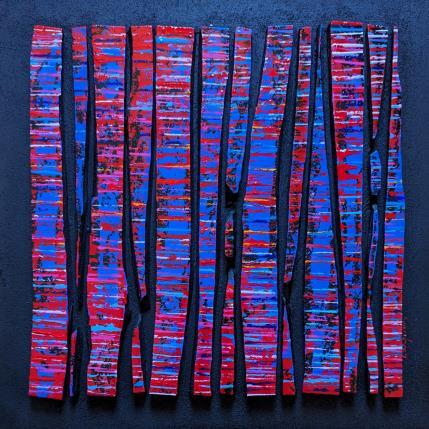 Painting Bc13 street fine rouge bleu blanc by Langeron Luc | Painting Subject matter Acrylic, Resin, Wood