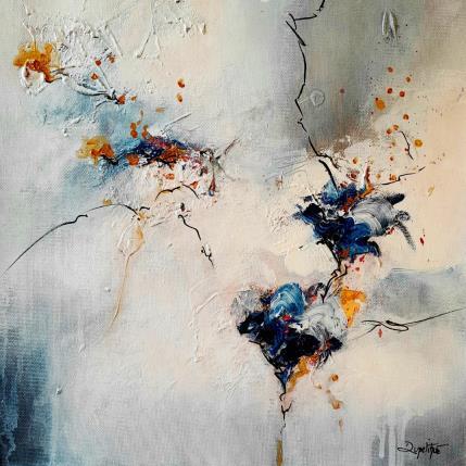 Peinture L'élégance du bleu par Dupetitpré Roselyne | Tableau Abstrait Acrylique Minimaliste