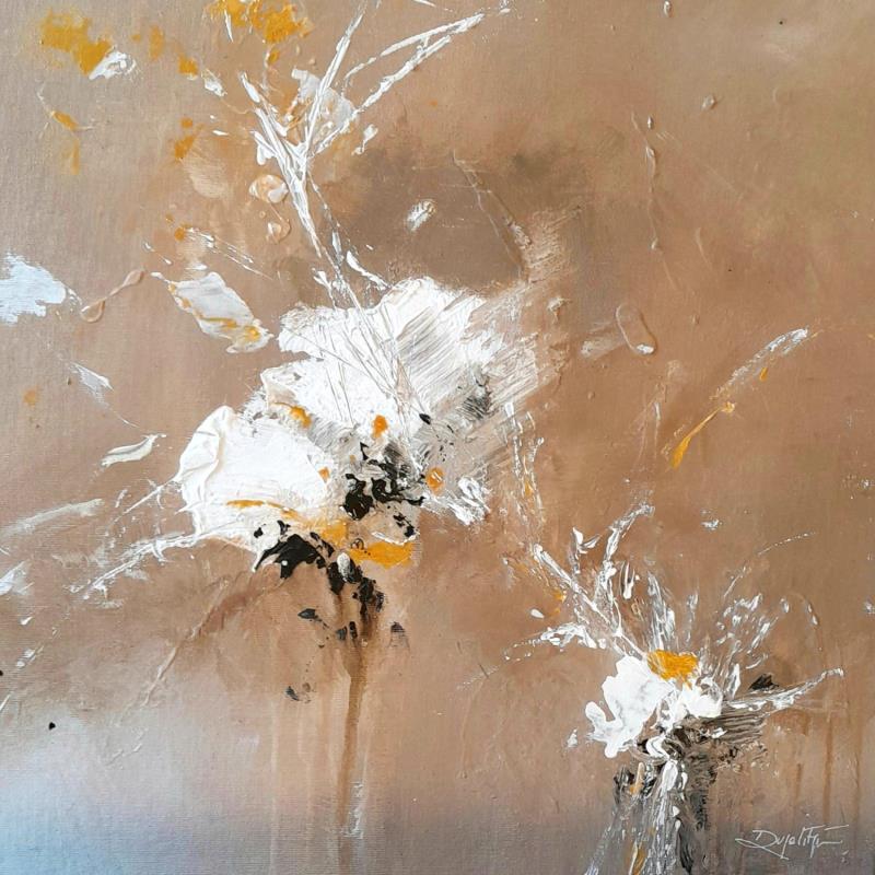 Peinture De neige et d'or par Dupetitpré Roselyne | Tableau Abstrait Minimaliste Acrylique
