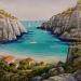 Painting Les cabanons de la calanque by Burgi Roger | Painting Figurative Landscapes Acrylic
