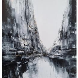 Painting Science Fiction by Levesque Emmanuelle | Painting Raw art Oil Urban