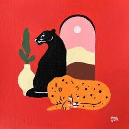 Painting Crimson Dreams by Birsak Mariah | Painting