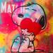 Peinture Snoopy love par Kikayou | Tableau Pop-art Icones Pop Graffiti Acrylique Collage