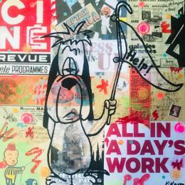 Painting Droopy vintage  by Kikayou | Painting Pop-art Acrylic, Gluing, Graffiti Pop icons