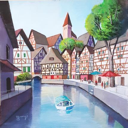 Painting AN203 ALSACE by Burgi Roger | Painting Figurative Acrylic Architecture, Marine, Urban