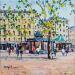 Painting PLACE DES ABBESSES A MONTMARTRE by Euger | Painting Figurative Society Urban Life style Acrylic