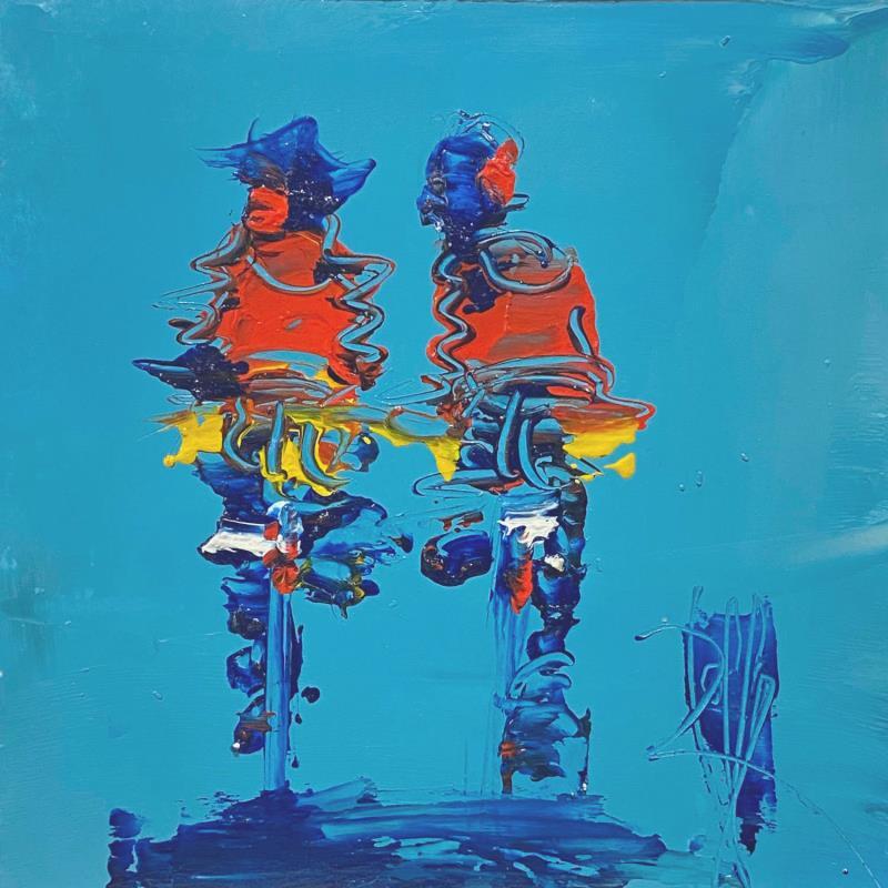 Painting Balade à vélo by Raffin Christian | Painting Figurative Life style Oil