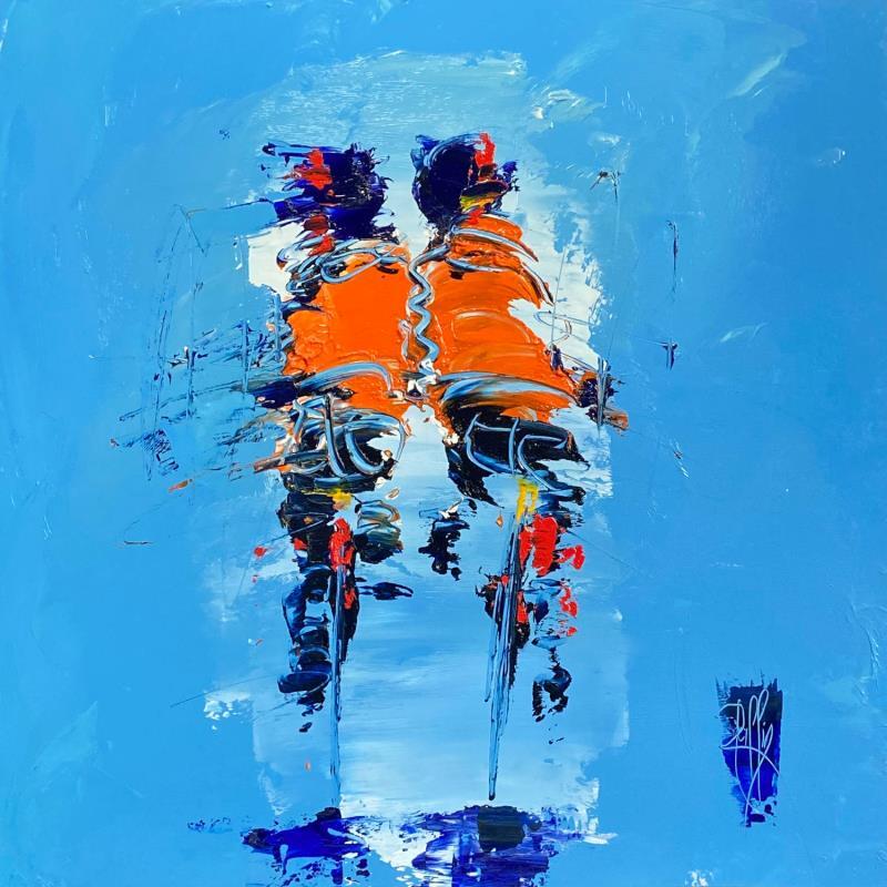 Peinture L'un contre l'autre par Raffin Christian | Tableau Figuratif Scènes de vie Huile