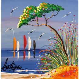 Peinture À l'abris par Fonteyne David | Tableau Figuratif Acrylique Marine, Nature, Paysages