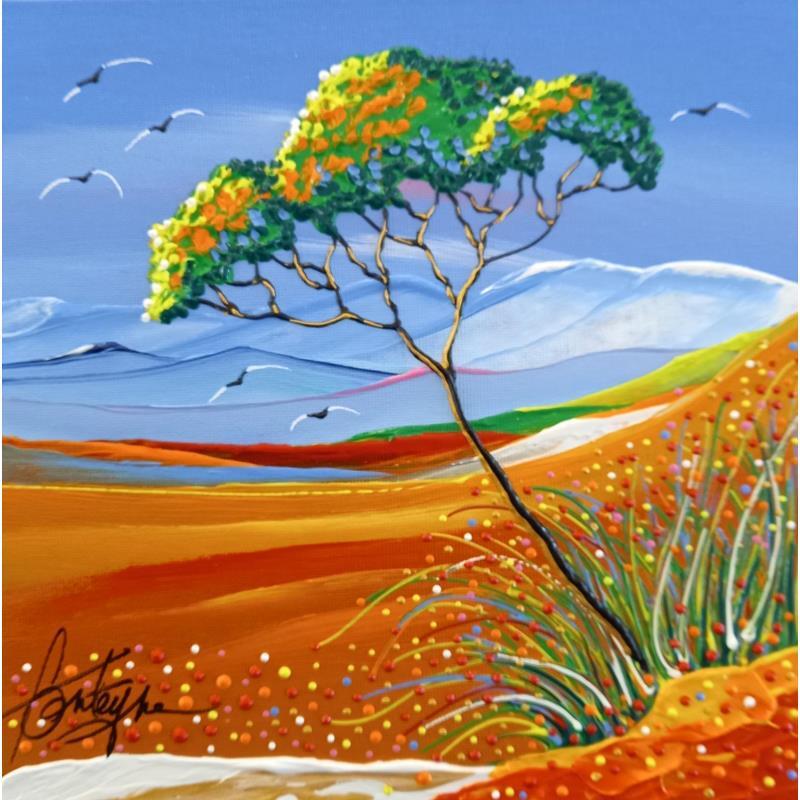 Peinture Au loin la montagne par Fonteyne David | Tableau Figuratif Paysages Nature Acrylique