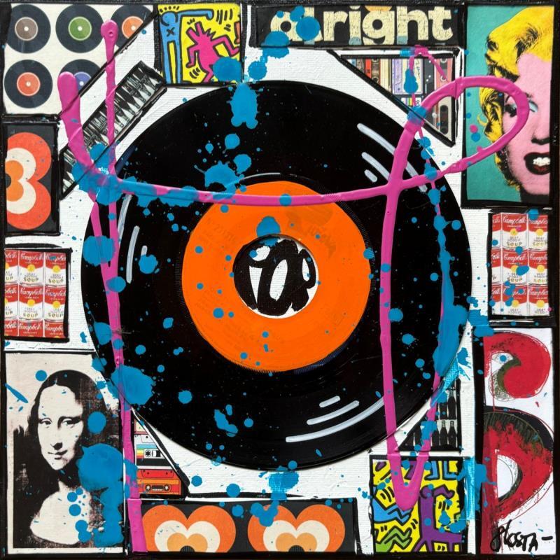 Peinture POP VINYLE par Costa Sophie | Tableau Pop-art Icones Pop Acrylique Collage Upcycling