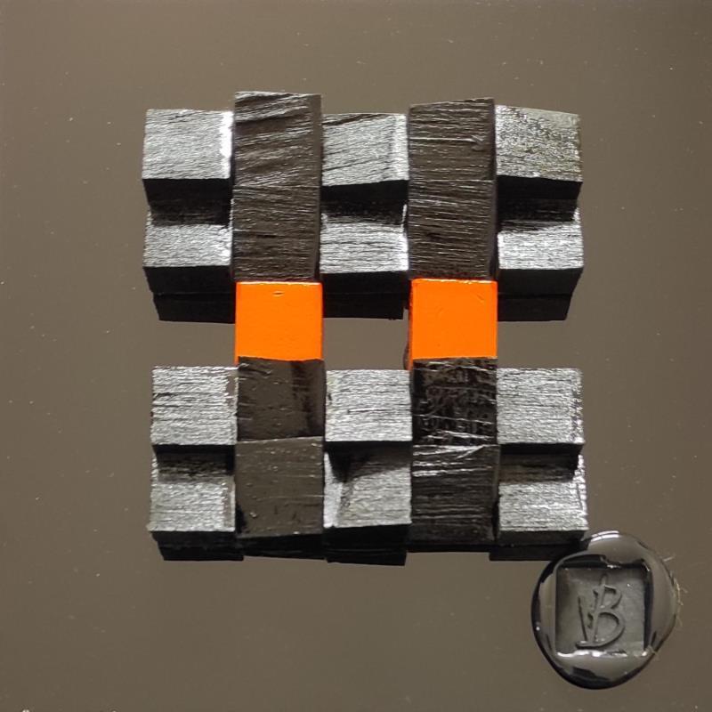 Painting Guadalajara by Bauquel Véronique | Painting Abstract Minimalist Wood Acrylic Gluing