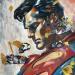 Painting Superman by Caizergues Noël  | Painting Pop-art Pop icons Acrylic Gluing