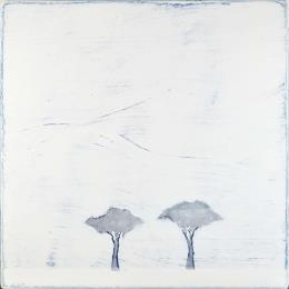 Painting Sous un ciel diaphane #369 by ChristophL | Painting Figurative Acrylic, Ink, Wood Landscapes, Minimalist