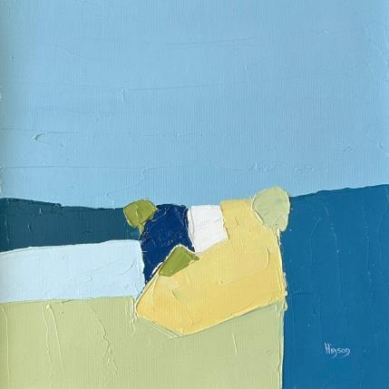 Peinture Blue 5 par Hirson Sandrine  | Tableau Abstrait Huile Minimaliste, Nature, Paysages