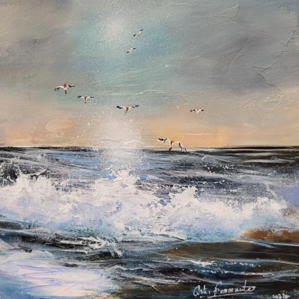 Painting Un soir d'été by Ortis-Bommarito Nicole | Painting Figurative Acrylic Marine
