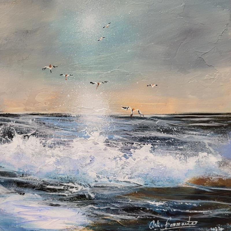 Painting Un soir d'été by Ortis-Bommarito Nicole | Painting Figurative Marine Acrylic