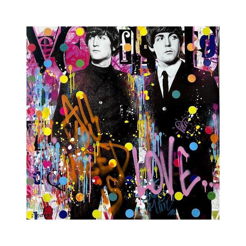 Peinture All you need is love par Novarino Fabien | Tableau Pop-art Icones Pop