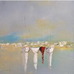 Peinture Posées là par Klein Bruno | Tableau Figuratif Huile Marine